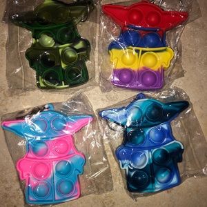 Baby Yoda Grogu Star Wars Popits Fidget Toy four-pack BNWT